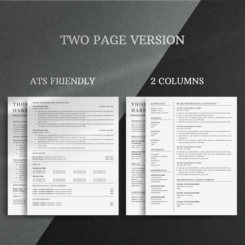 Ats Friendly Means ATS Friendly Resume Template for Google Docs and Word | Cover Letter ...