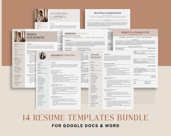 ATS friendly Resume Template Google Docs and Word, Cover Letter & References Template, Resume Template Bundle, Minimalist Resume Bundle