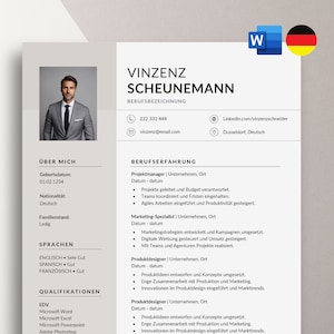 以下が含まれることがあります： プロのヘッドショット、連絡先情報、および「自己紹介」、「スキル」、「経験」、「教育」のセクションを含む履歴書テンプレート。