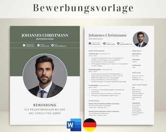 Lebenslauf Vorlage, Grün Bewerbungsvorlagen Word, Deutsch Bewerbungsvorlage, Deckblatt Anschreiben, Tabellarischer Bewerbung Word