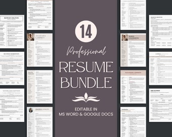 ATS friendly Resume Template Google Docs and Word, Cover Letter & References Template, Resume Template Bundle, Minimalist Resume Bundle