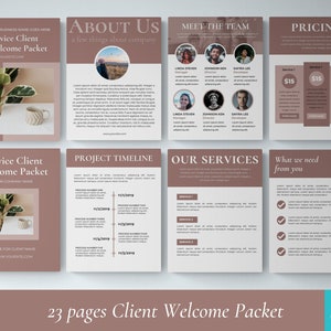 Client Welcome Packet Template | New Onboarding Client Template Canva | Welcome Kit Guide Canva