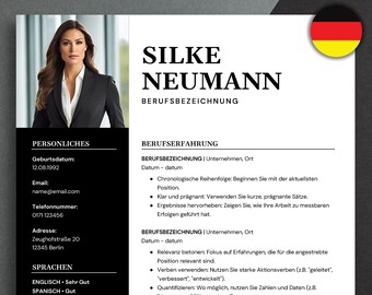 Moderner und sauberer Lebenslauf für Word, Lebenslauf vorlage Deutsch, Anschreiben und Deckblatt, Tabellarischer Bewerbungsvorlagen