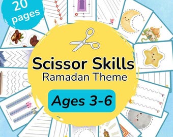 Ramadan Scissor Skills Worksheets for Kids Ages 3–6 | Fine Motor Activities