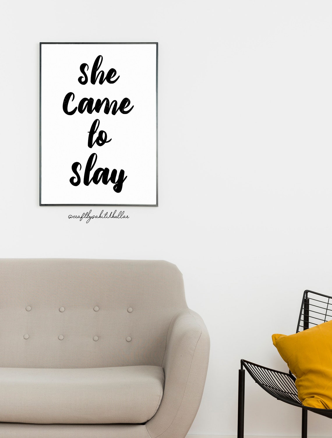 Slay Poster She Came to Slay Print Wandkunst Slay Zitat Etsy