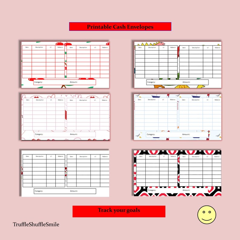 Red Envelope Code Printables Red Themed Printable Cash Envelopes, Tracker Budget, Instant Download ...