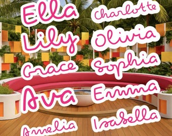 Custom Name Decal | Tropical Villa Font | Island Custom Sticker | Love Customizable Water Bottle Name Sticker