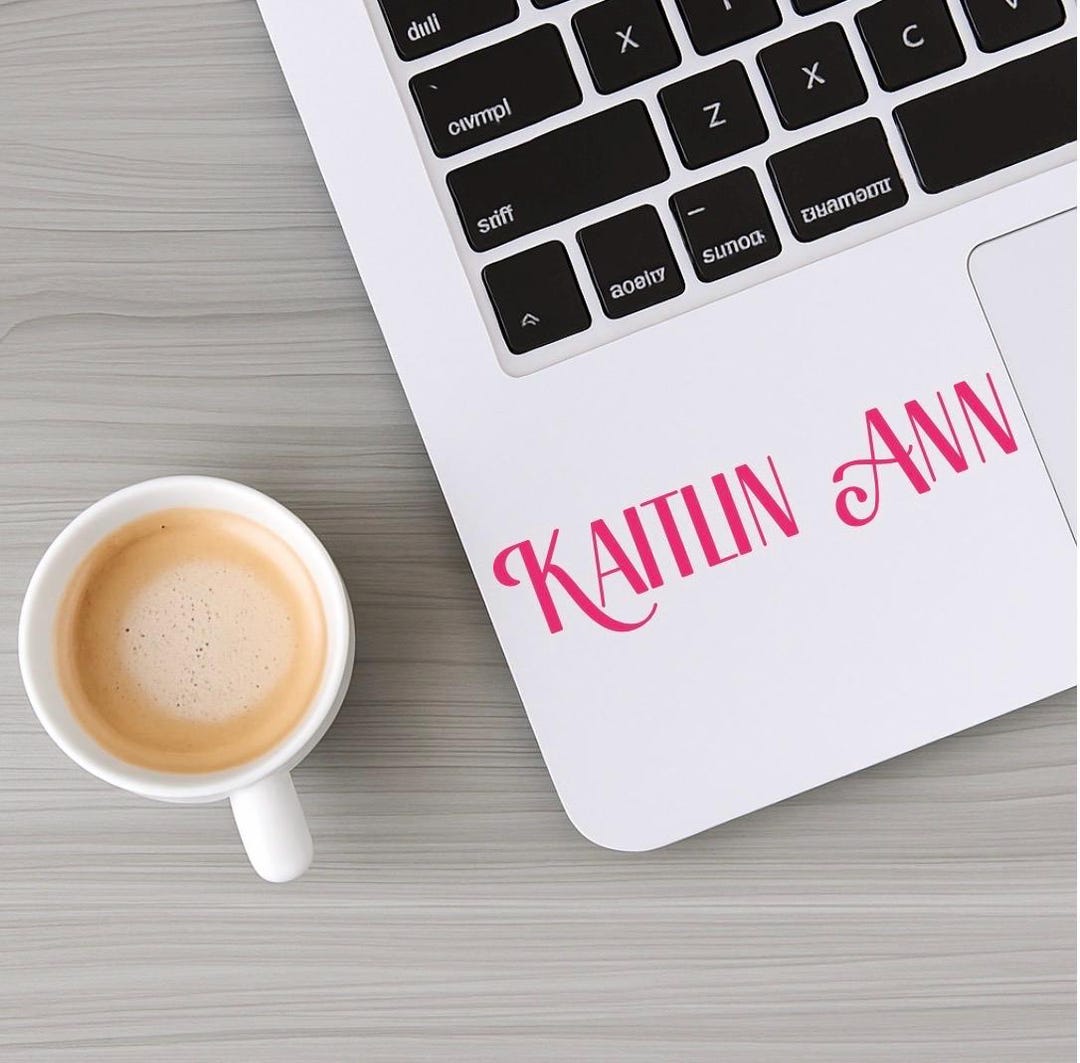 Custom Name Laptop Vinyl Decal Personalized Laptop Sticker Minimal ...