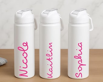 Custom Name Decal | Tropical Villa Font | Island Custom Sticker | Love Customizable Water Bottle Name Sticker