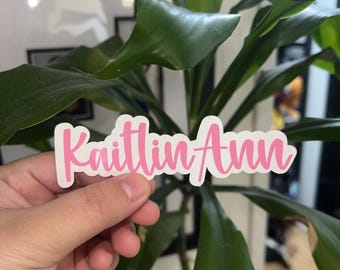 Personalized Name Vinyl Decal Sticker l Custom Script Name Sticker | Name Label | Name Decal for Water Bottles, Laptops, Tumblers