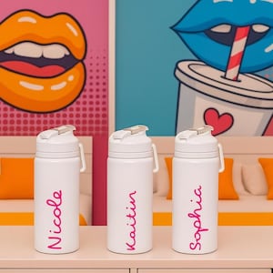 Custom Name Decal Tropical Villa Font Island Name Sticker Personalized Water Bottle Decal Custom Vinyl Name Label Bachelorette Favor