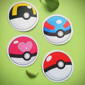 Pokeball Sticker - Pokeball, Superball, Ultraball, Loveball