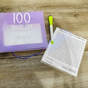 100 Umschlag Spar-Challenge Hefter, Budget, Spar-Challenge, Kassenbudget, Kassenfüllung