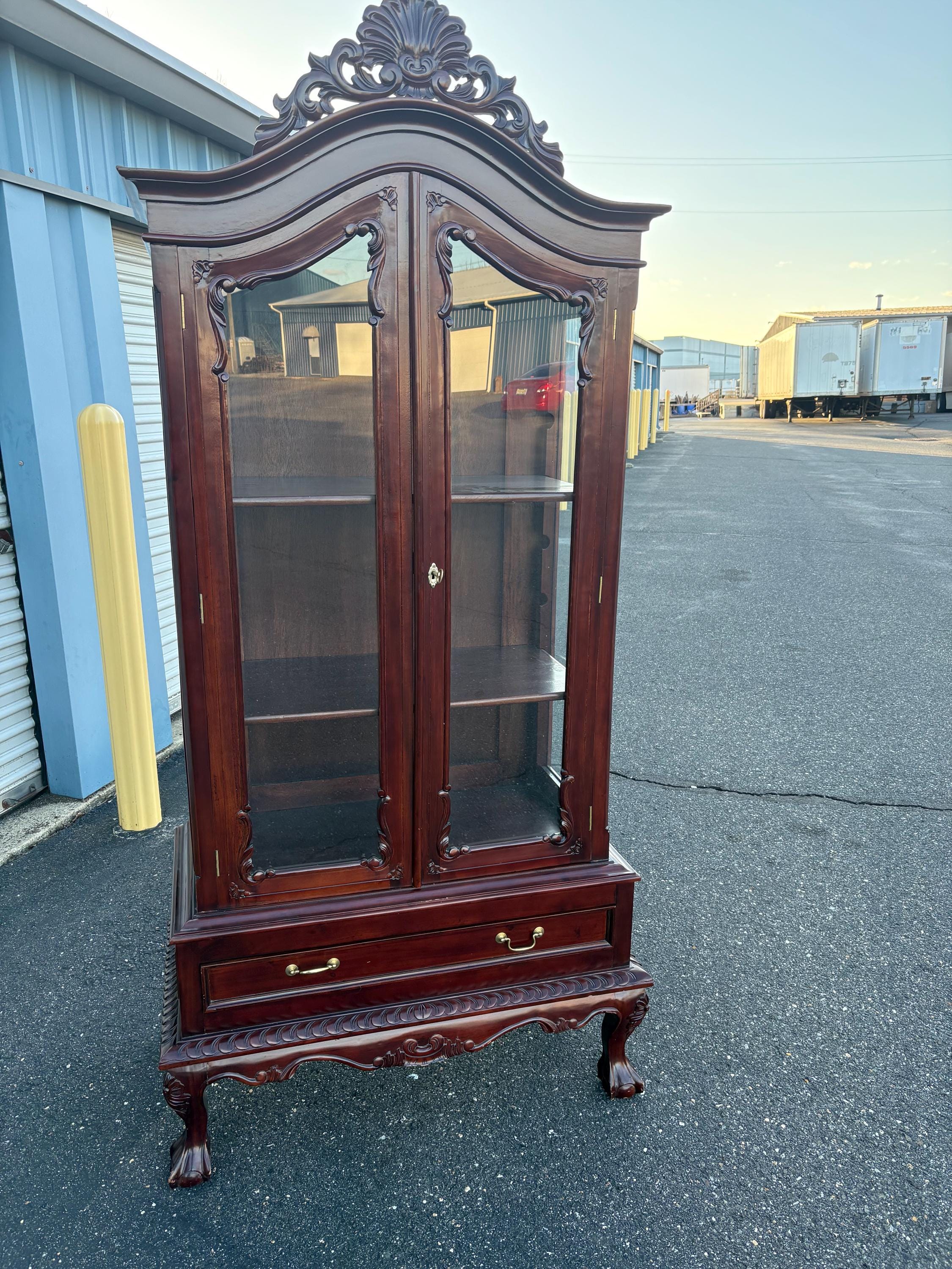 ○アンティーク チッペンデール マホガニーアストラガル ディスプレイキャビネット ○アンティーク チッペンデール マホガニーアストラガル ディスプレイ