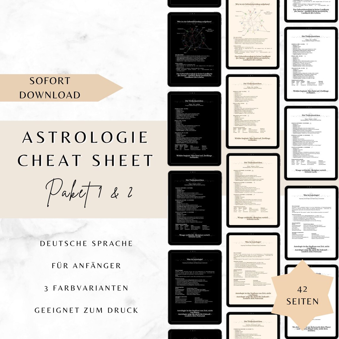 Astrology Cheat Sheet - Bundle Package 1 & 2 - Etsy
