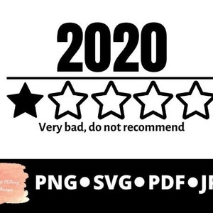2020 Stern Bewertung digitaler Download, sehr schlecht nicht empfehlen, png, svg, pdf, jpg, Sterne Bewertung lustig, 2020 Jahresrückblick, Unterschwellig