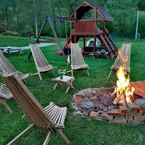 Wooden bucket chair, foldable, Kentucky stick style image 2