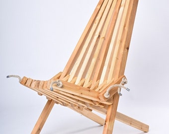 Wooden bucket chair, foldable, Kentucky stick style