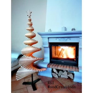 Sapin de Noël en bois, grand bois réglable moderne 50 cm, 100 cm, 150 cm, 180 cm, 200 cm image 1