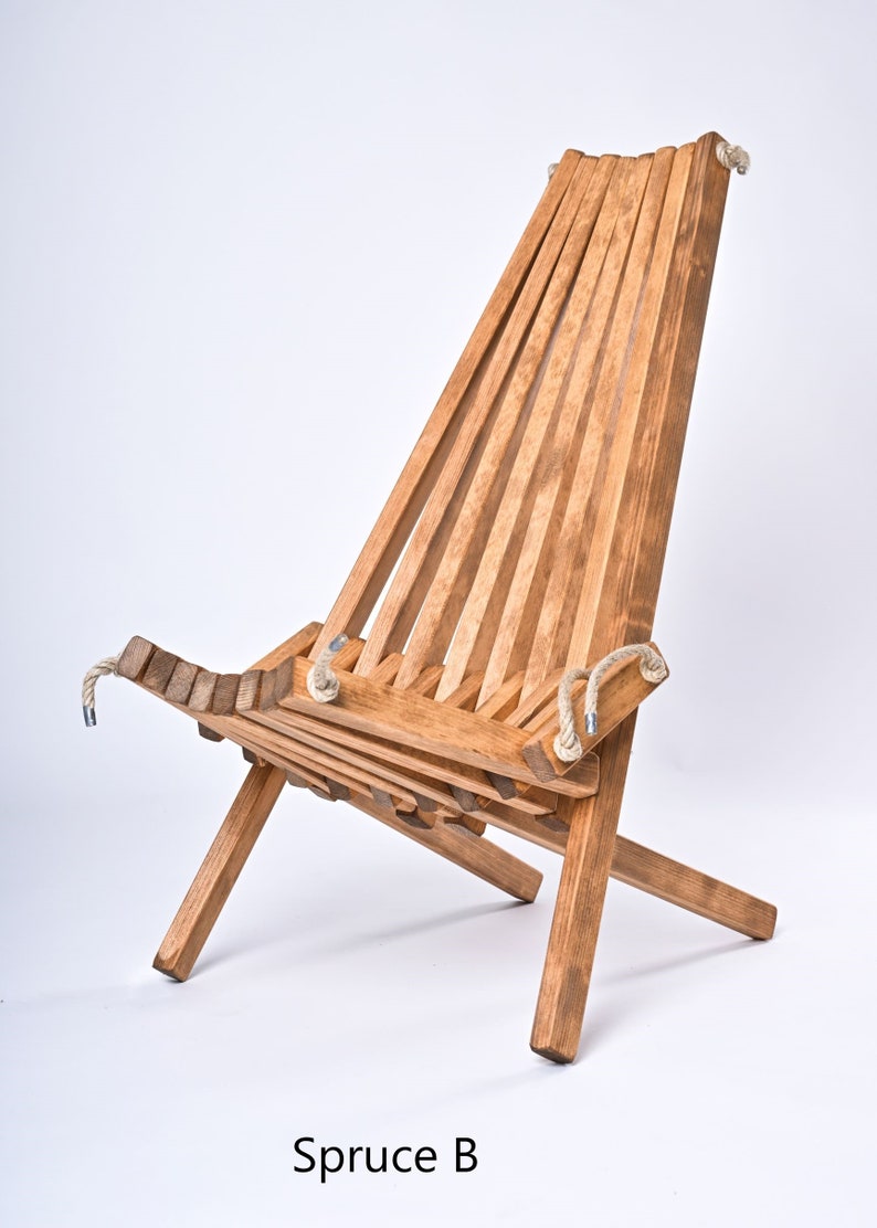 Wooden bucket chair, foldable, Kentucky stick style image 8