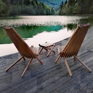 Chaise baquet en bois, pliable, style Kentucky stick image 3