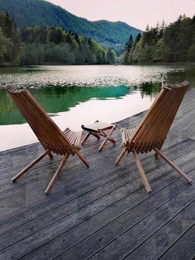 Chaise baquet en bois, pliable, style Kentucky stick image 3