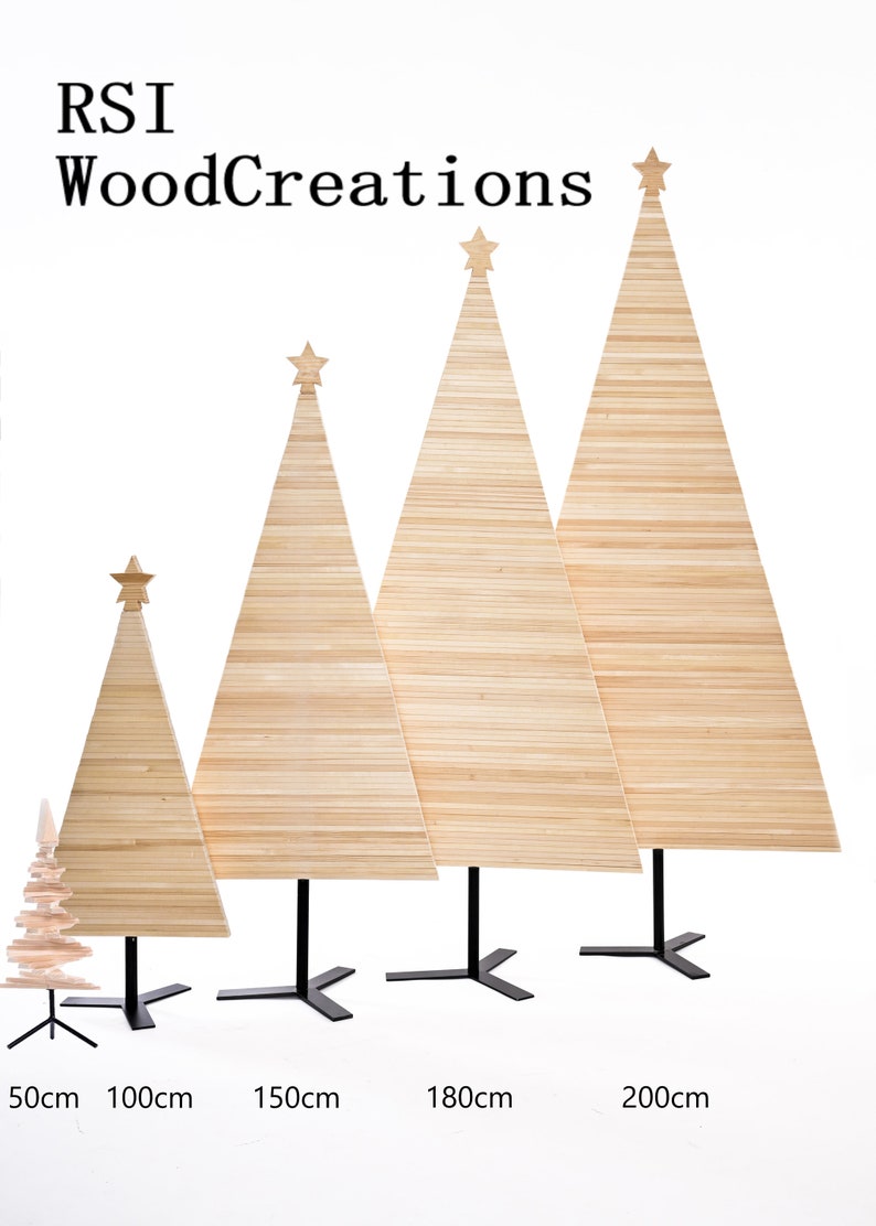 Wood Christmas Tree, Large Adjustable Wooden Modern 50 cm, 100 cm, 150 cm, 180 cm, 200cm zdjęcie 4