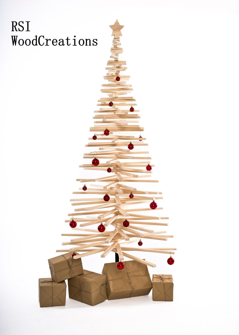 Wood Christmas Tree, Large Adjustable Wooden Modern 50 cm, 100 cm, 150 cm, 180 cm, 200cm image 6