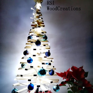 Wood Christmas Tree, Large Adjustable Wooden Modern 50 cm, 100 cm, 150 cm, 180 cm, 200cm image 8