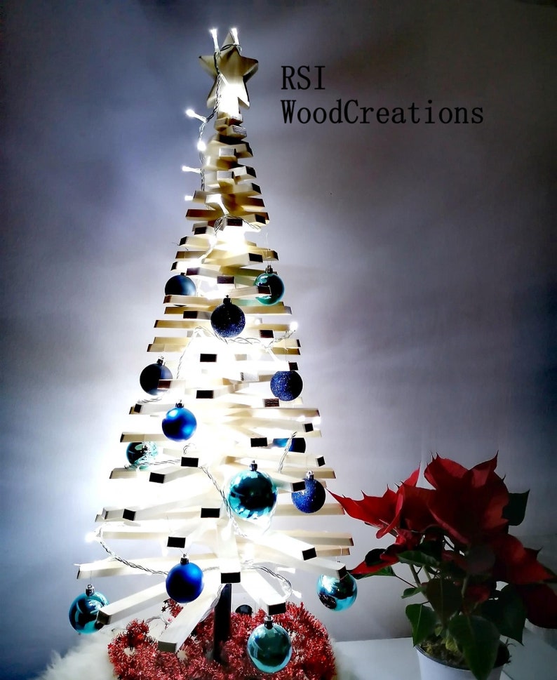 Wood Christmas Tree, Large Adjustable Wooden Modern 50 cm, 100 cm, 150 cm, 180 cm, 200cm image 8