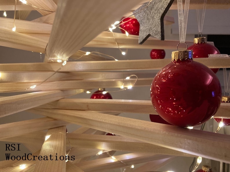 Wood Christmas Tree, Large Adjustable Wooden Modern 50 cm, 100 cm, 150 cm, 180 cm, 200cm image 9