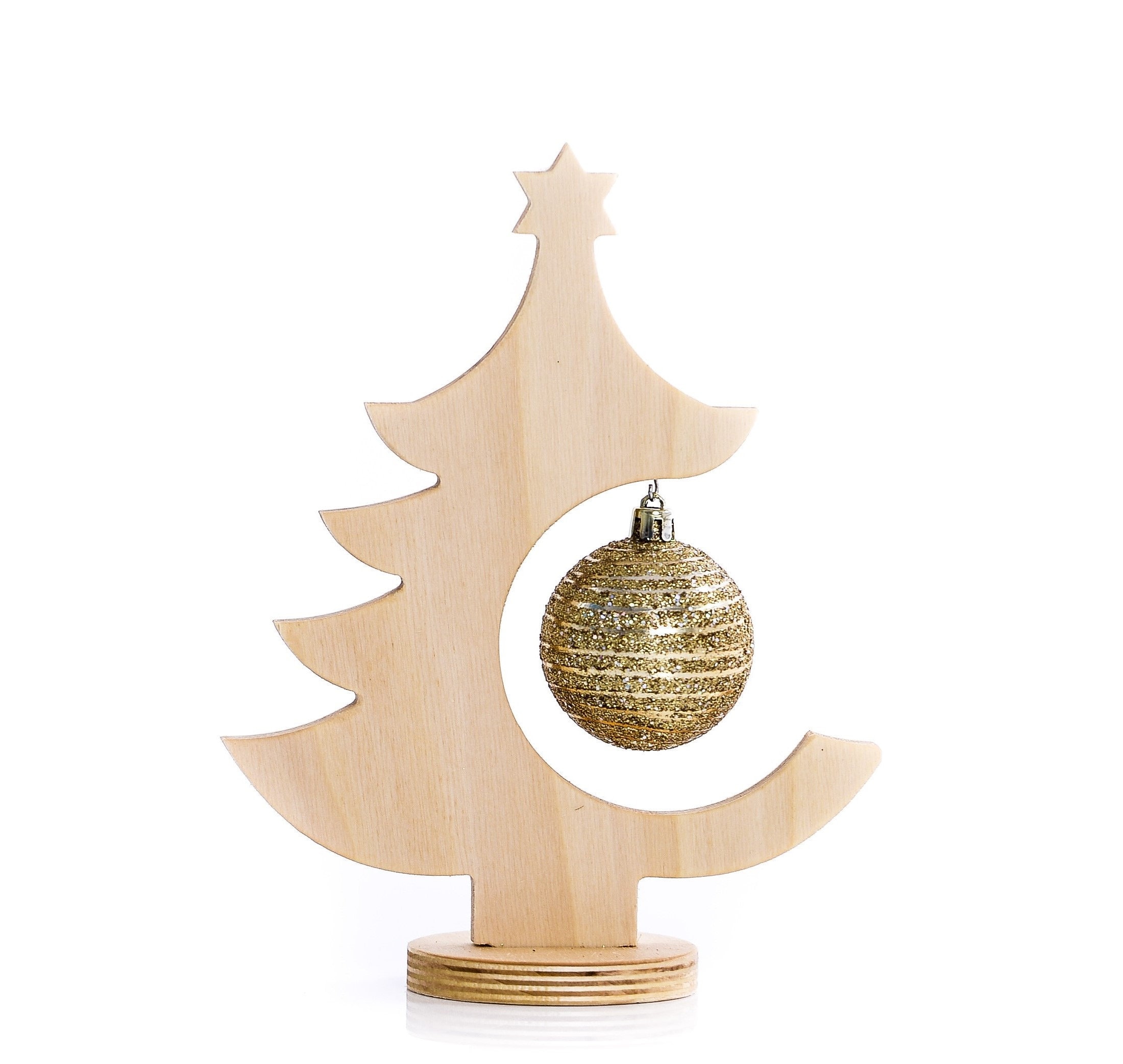 10 Stück Mini Weihnachtsbäume Aus Holz – Unbehandelt, 59x35 Mm | Für Bastelprojekte & Deko