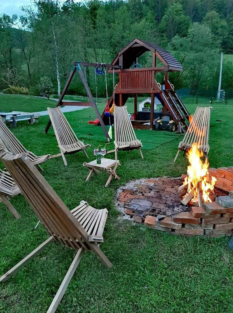 Wooden bucket chair, foldable, Kentucky stick style image 2