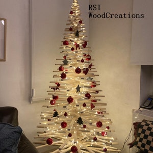 Wood Christmas Tree, Large Adjustable Wooden Modern 50 cm, 100 cm, 150 cm, 180 cm, 200cm image 10