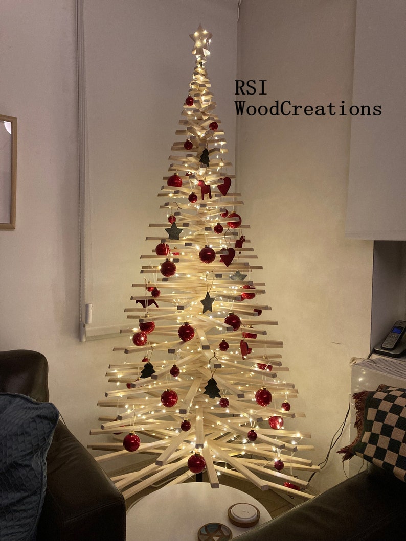 Wood Christmas Tree, Large Adjustable Wooden Modern 50 cm, 100 cm, 150 cm, 180 cm, 200cm image 10