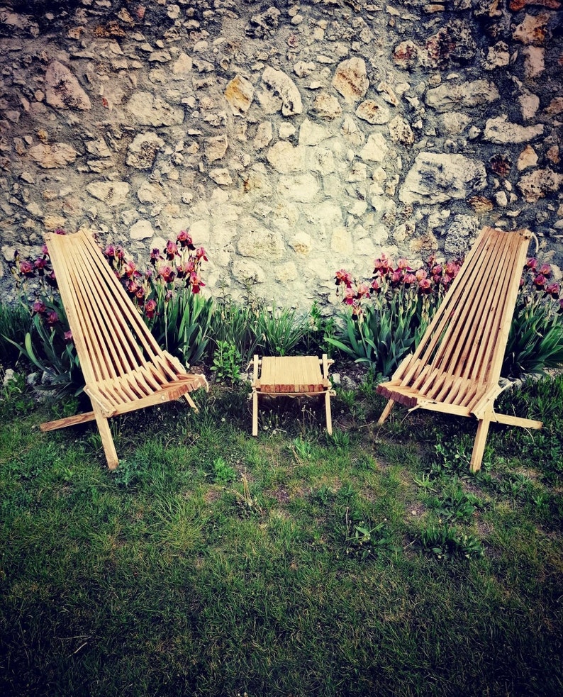 Wooden bucket chair, foldable, Kentucky stick style image 4