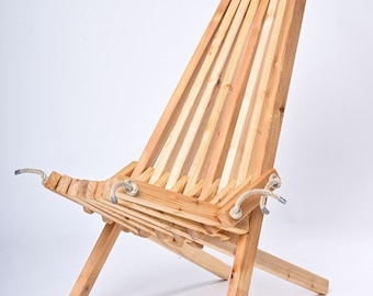 Wooden bucket chair, foldable, Kentucky stick style