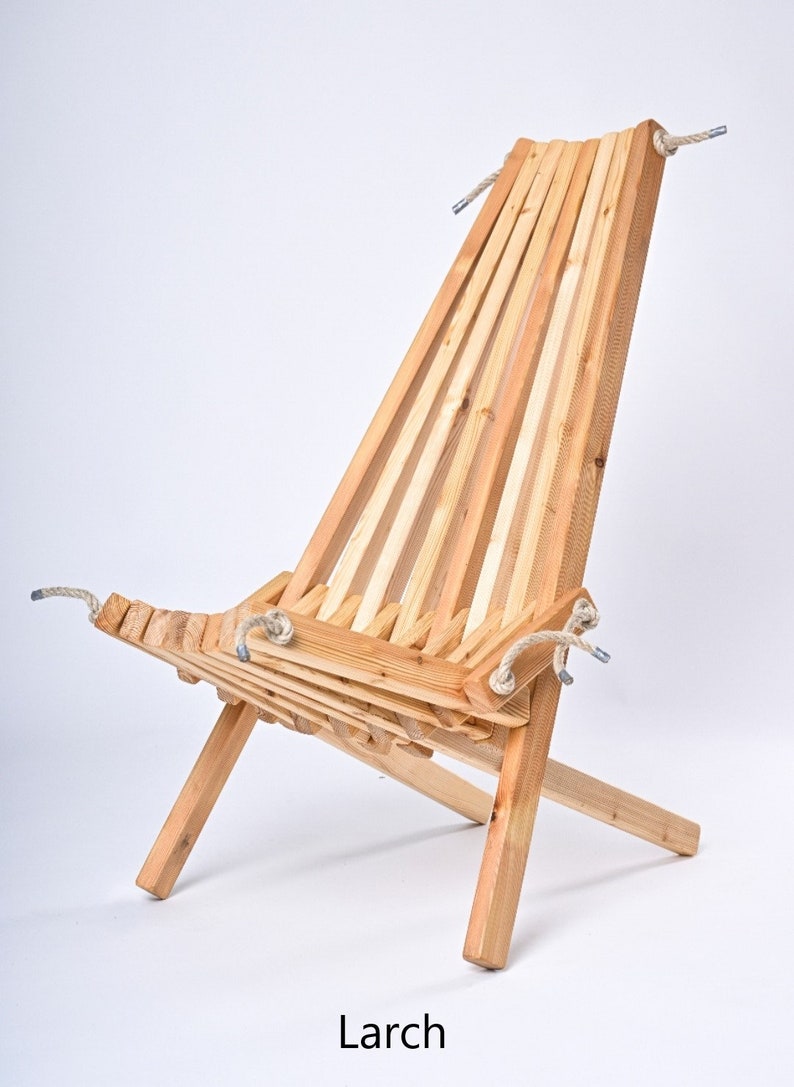 Wooden bucket chair, foldable, Kentucky stick style image 1