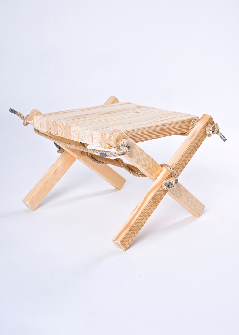 Wooden bucket chair, foldable, Kentucky stick style image 6