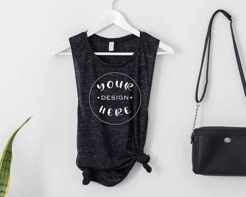 Download Bella canvas 8803 Marble Black heather Tank Top Mockup | Etsy