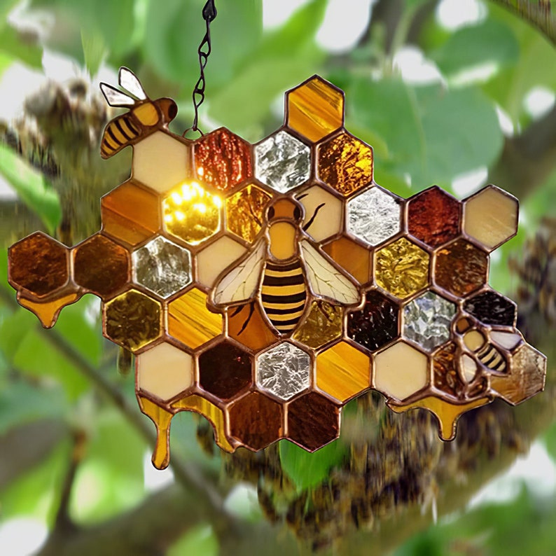 Bee Mozaïek Muur Opknoping Ornament/Bee Decoratie Huis afbeelding 8