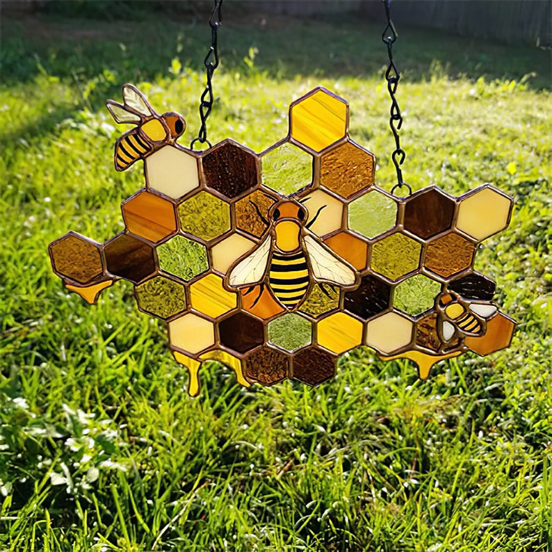 Bee Mozaïek Muur Opknoping Ornament/Bee Decoratie Huis afbeelding 2