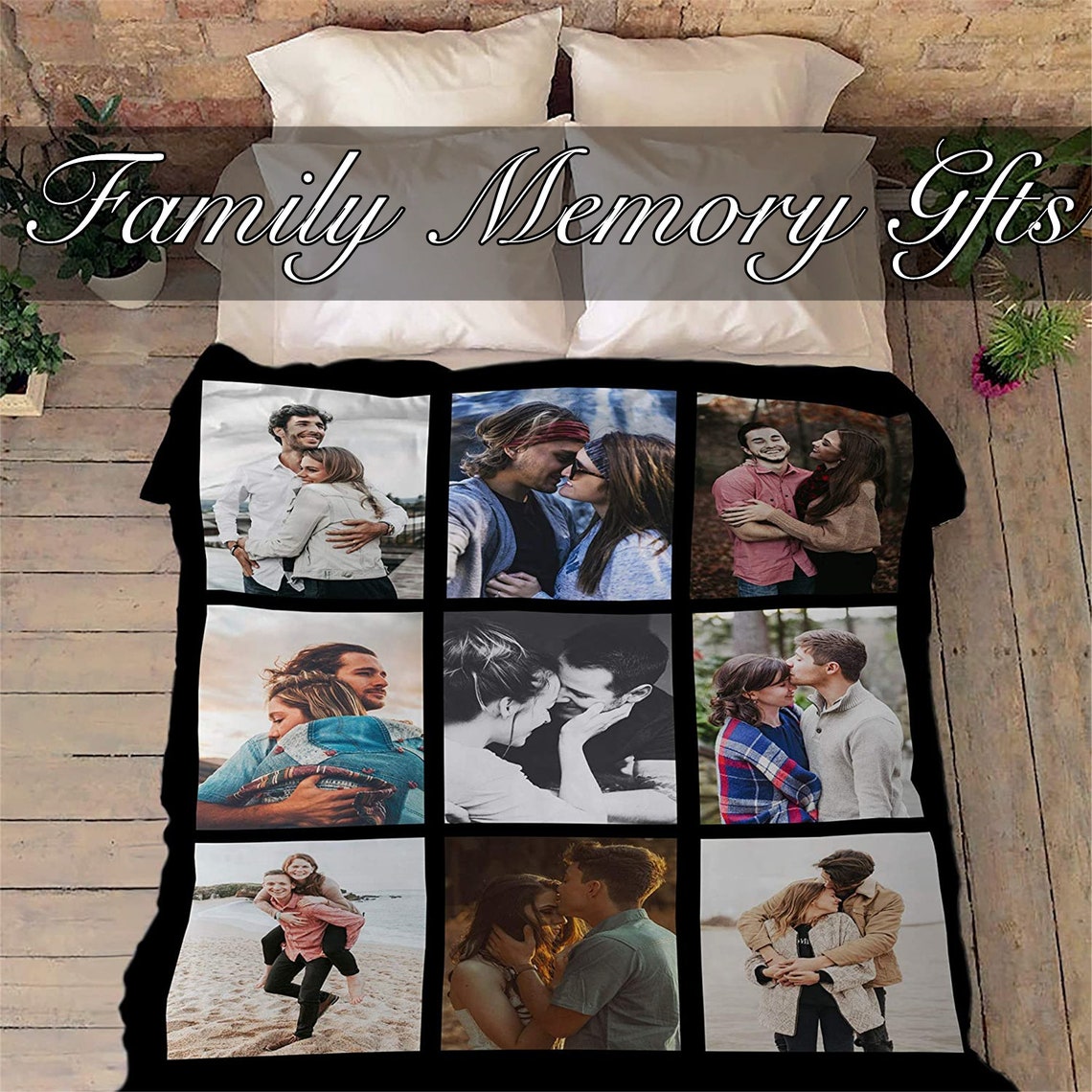 Stylish Custom Photo Blanket Personalized Favorite Couple Etsy