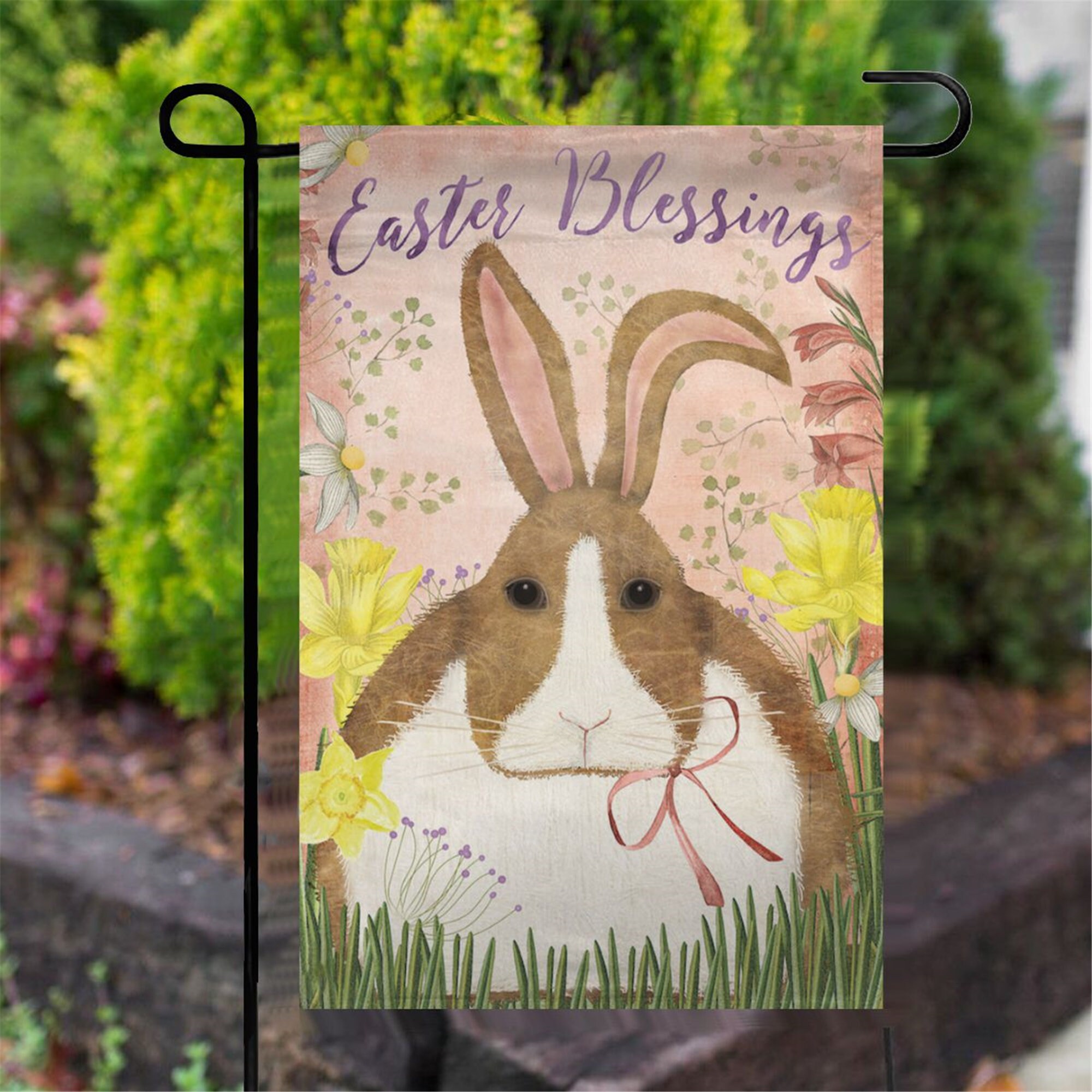 Happy Easter Garden Flag Personalized Garden Flagt6 Various Etsy