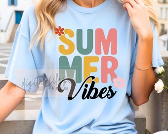 Beaches SVG: Summer Vibes Cut File for Vacation Shirts PNG Design (Digital Download