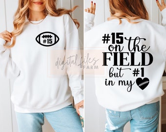 Football mom SVG, PNG, Football svg, Number 1 in my heart football svg, Football season shirt svg design, Funny football shirt svg cut files