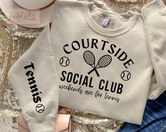 Tennis Mom SVG, Tennis Svg, Courtside Social Club Svg, tennisshirt svg, tennisseizoen, Cheer Tennis Mom Shirt Svg, liefde tennisshirt svg