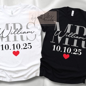 Personalized Bride and Groom SVG PNG, Custom Mr and Mrs, Customize Couple Names and Anniversary Date (Digital Download)