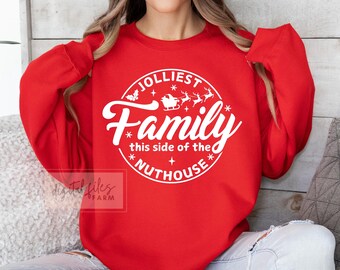 Family Christmas SVG, Jolliest Family SVG, Happy Christmas family Holiday Svg, Christmas Pjs Family Svg, Christmas Shirt Svg, Christmas Svg