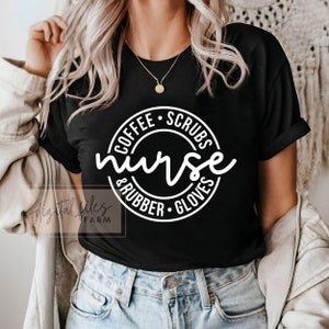 Kaffee-Peeling und Gummihandschuhe SVG, Krankenschwester SVG, Krankenschwester-Leben SVG, Krankenschwester-Shirt-Svg, Kaffee-Svg, Krankenschwester-Modus SVG, SVG-Dateien für Cricut